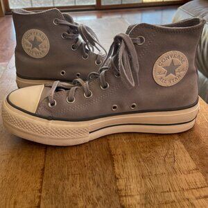 Chuck Taylor All Stars Converse Lift Platform High Top Gravel women size 8